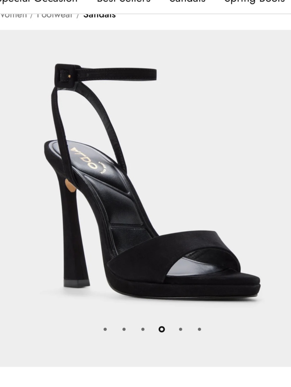 NWT - ALDO Black Suede Stappy heel